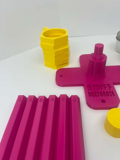 Magenta and yellow scent wheel