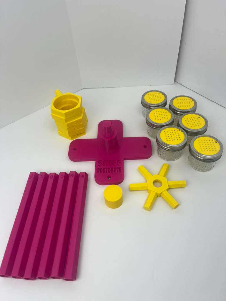 Magenta and yellow scent wheel