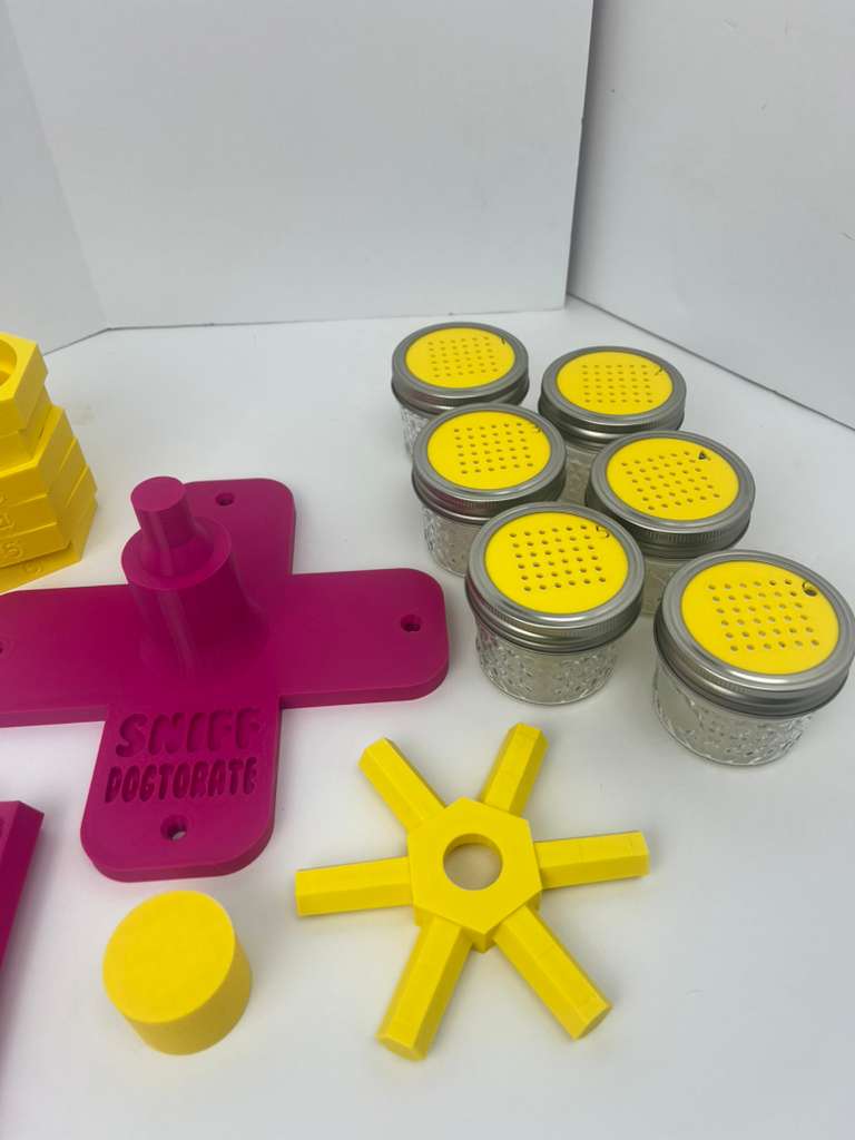 Magenta and yellow scent wheel
